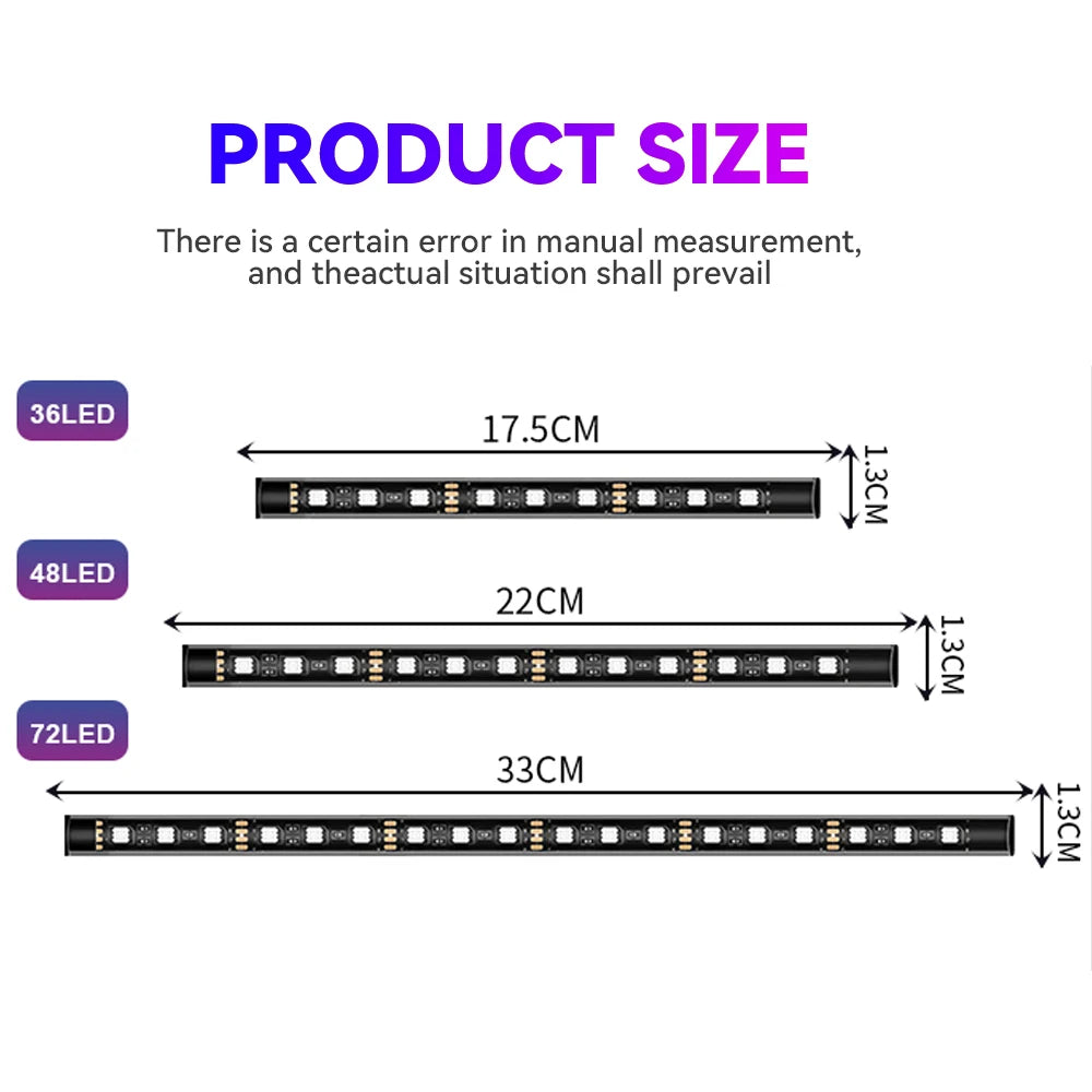 Car Interior Ambient Light Kit Backlight Remote App Music Control Auto RGB Atmosphere